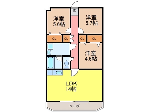 青葉ハイツ４の物件間取画像